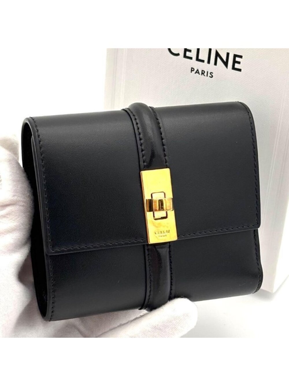 Celine Wallet Small Trifold Black